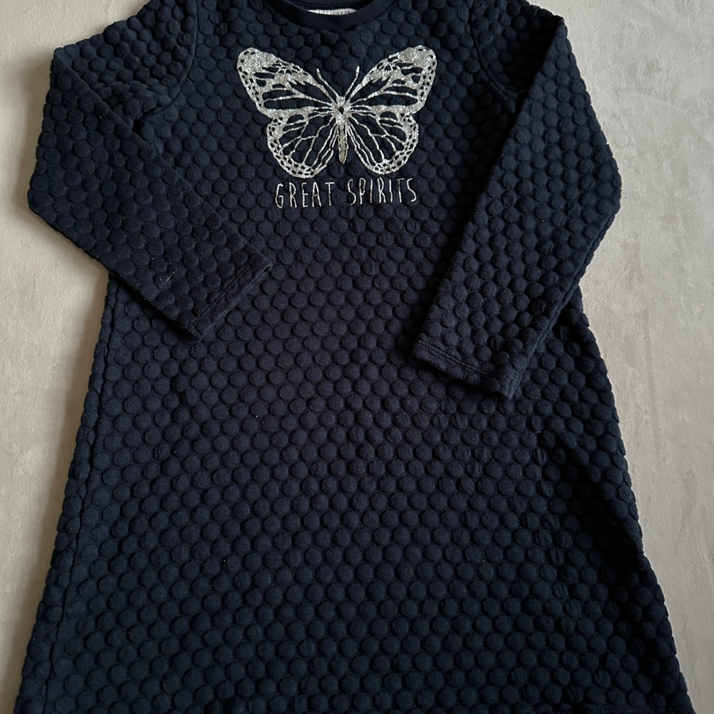 Navy Blue Kids Shirt with Butterfly Design